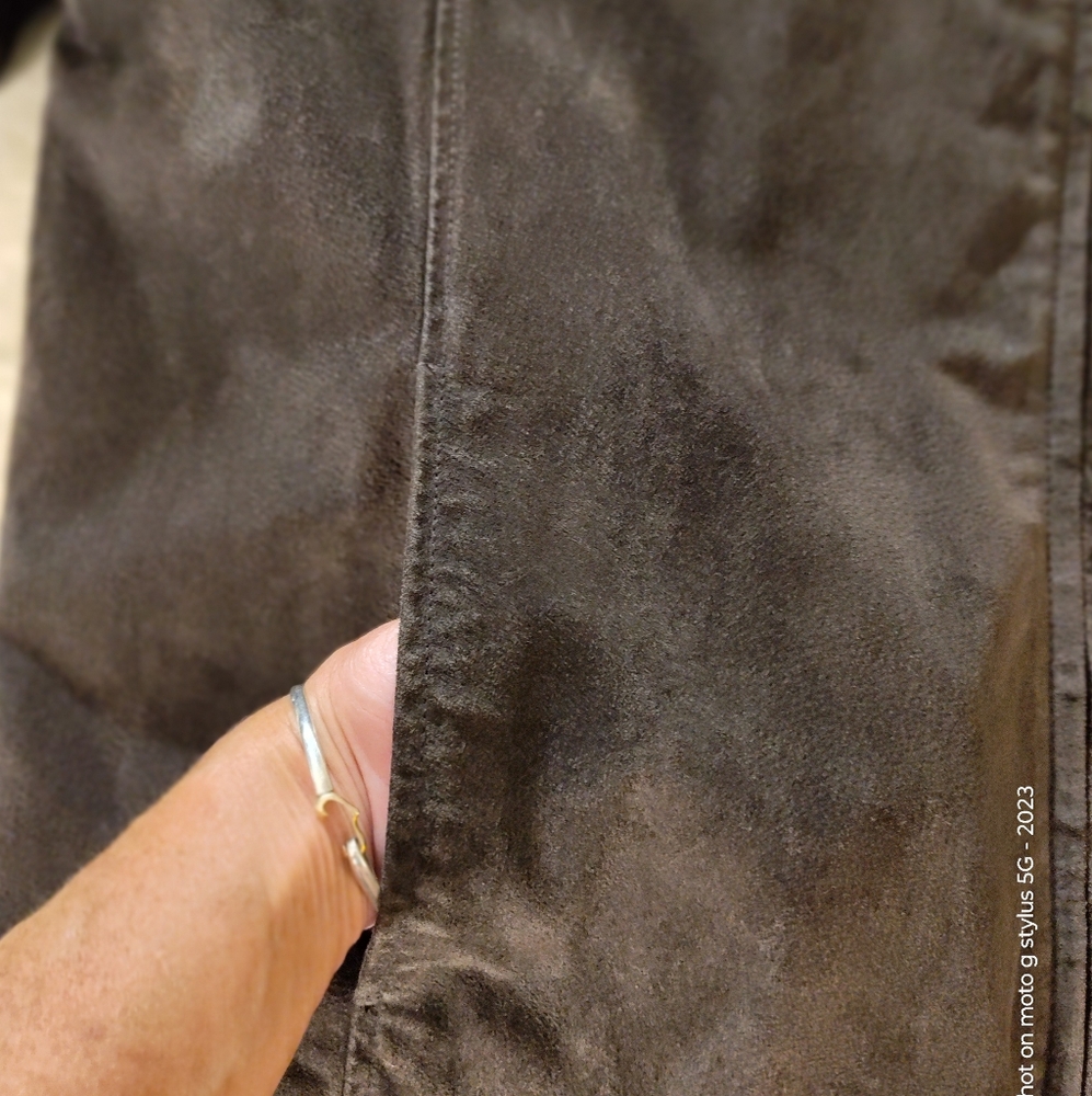 Vintage 90s Men's Dockers Brown Faded Leather Pilot Jacket Western Niker Sz XXL - Picture 8 of 11